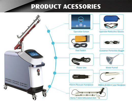 Q Anahtarlı Pikosaniye Lazer Makinesi 600mj/Cm2 Dövme Silme Makinesi